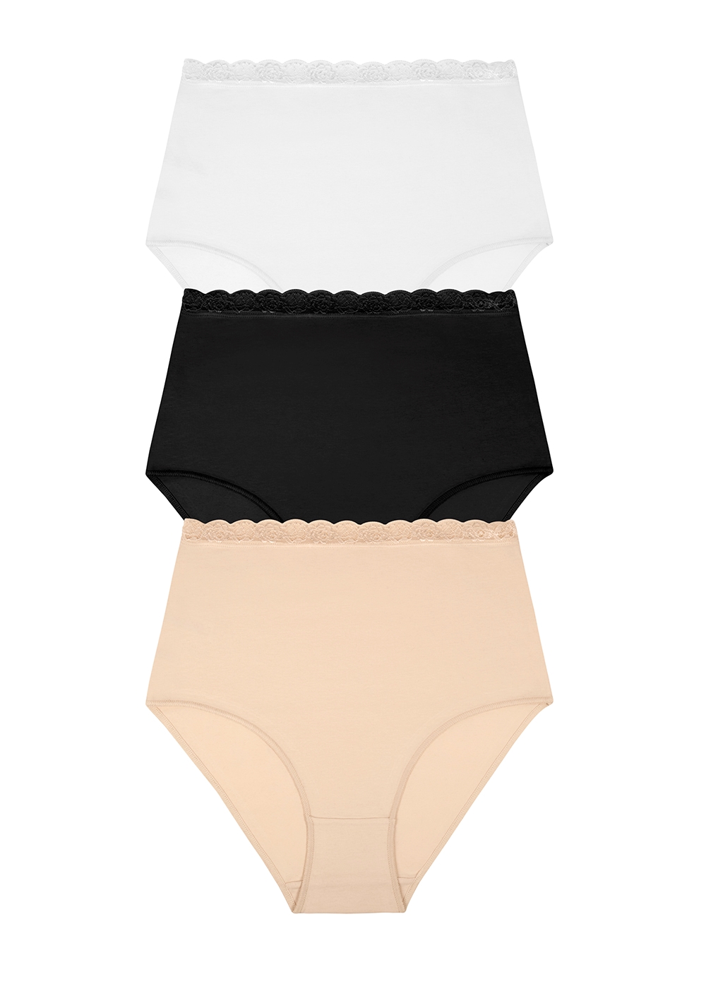 Kahverengi Yüksek Bel Lazer Kesim Desenli Lastikli Bikini Külot