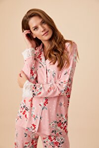 resm Viviana Maskulen Pijama Takımı - PEMBE