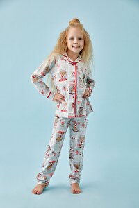 resm Koalina Çocuk Maskulen Pijama Takımı - GRİ