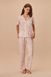 Sakura Maskülen Pijama Takımı - PEMBE