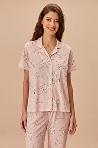 Sakura Maskülen Pijama Takımı - PEMBE