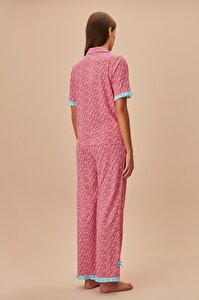 Colourful Maskülen Pijama Takımı - PEMBE