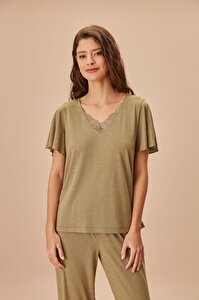 Green Rose Pijama Takımı - HAKİ