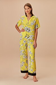 Iris Maskülen Pijama Takımı - SARI DESENLİ