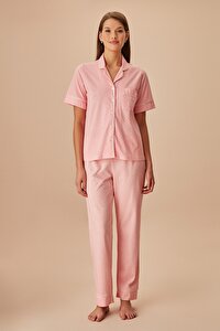 Pointy Maskülen Pijama Takımı - PEMBE