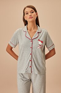 Lulusu Maskülen Pijama Takımı - GRİLİ