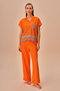 Orange Maskülen Pijama Takımı - TURUNCU