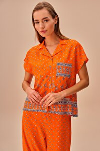 Orange Maskülen Pijama Takımı - TURUNCU