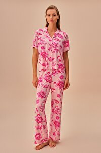 Serenity Maskülen Pijama Takımı - PEMBE