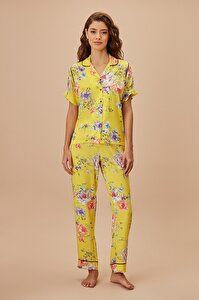 Yellow Maskülen Pijama Takımı - SARI DESENLİ