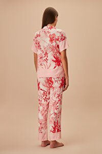 Lady Maskülen Pijama Takımı - PEMBE