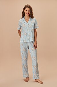 Sakura Maskülen Pijama Takımı - MAVİ