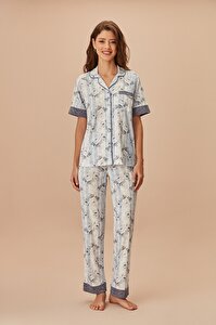 Almira Maskülen Pijama Takımı - MAVİ