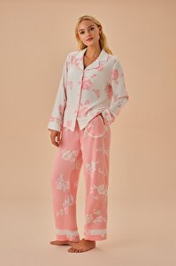 Amanda Maskülen Pijama Takımı - PEMBE