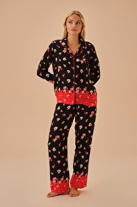 Fiesta Maskülen Pijama Takımı - SİYAH BASKILI