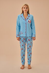 Lulusu Maskülen Pijama Takımı - MAVİ