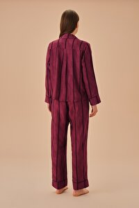 Tall Maskülen Pijama Takımı - BORDO ÇİZGİLİ