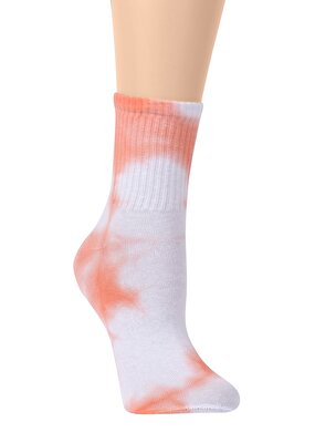 Resim Tie Dye Soket Çorap - TURUNCU