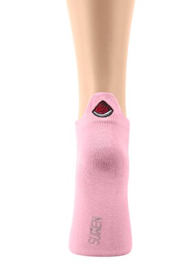 Resim Emoji Patik Çorap - PEMBE