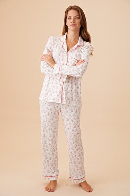Resim Liddy Maskulen Pijama Takımı - EKRU
