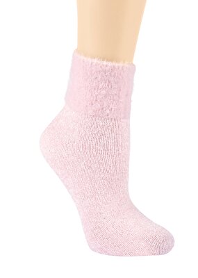 Resim Chenille Puffy Soket Çorap - PEMBE