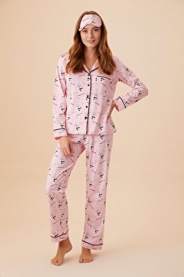 Resim Enjoy Maskulen Pijama Takımı - PEMBE