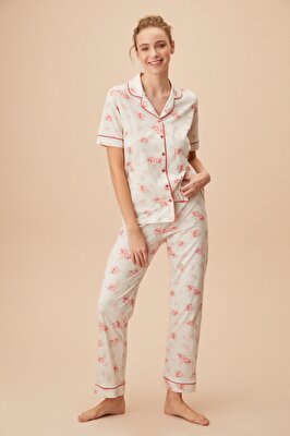 Resim Holly Maskulen Pijama Takımı - PEMBE